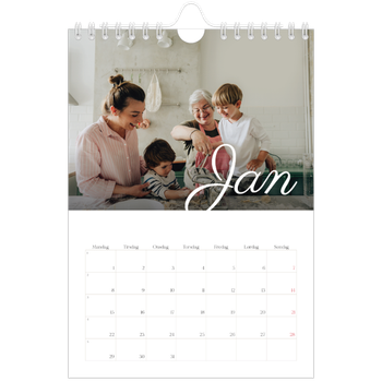 Fotokalender A5 — Håndskrevne måneder