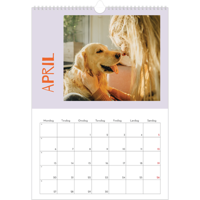 A3 Månedskalender — Fargerik kalender [April]