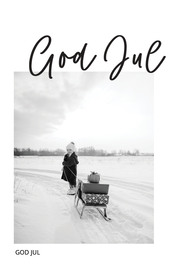 Fotokort — Enkel hvit jul