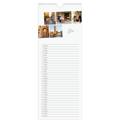 Fotokalender smal  — Byferie (hvit) [Mars]