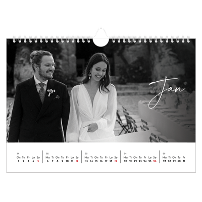 Fotokalender A4 — Elegant skrift [Januar]