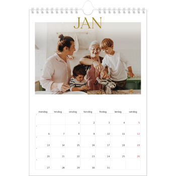 Fotokalender A4 — Gull stor skrift