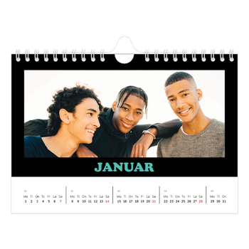 Fotokalender A5 — Morsom typografi