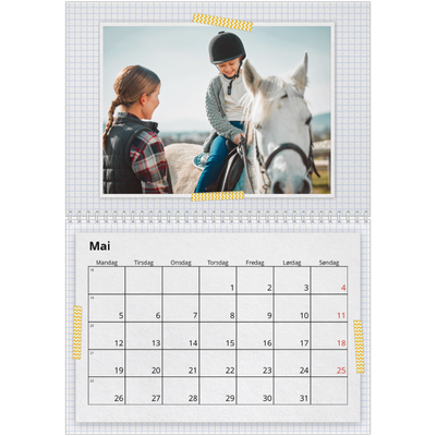 Fotokalender A4 dobbel (30 x 40 cm) — Washi tape [kalender-forside]