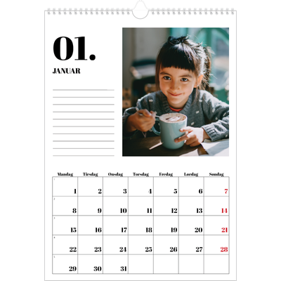 A3 Månedskalender — Serif og øyeblikk [Januar]