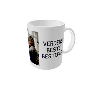 Kopp med bilde — Bestefars tekst