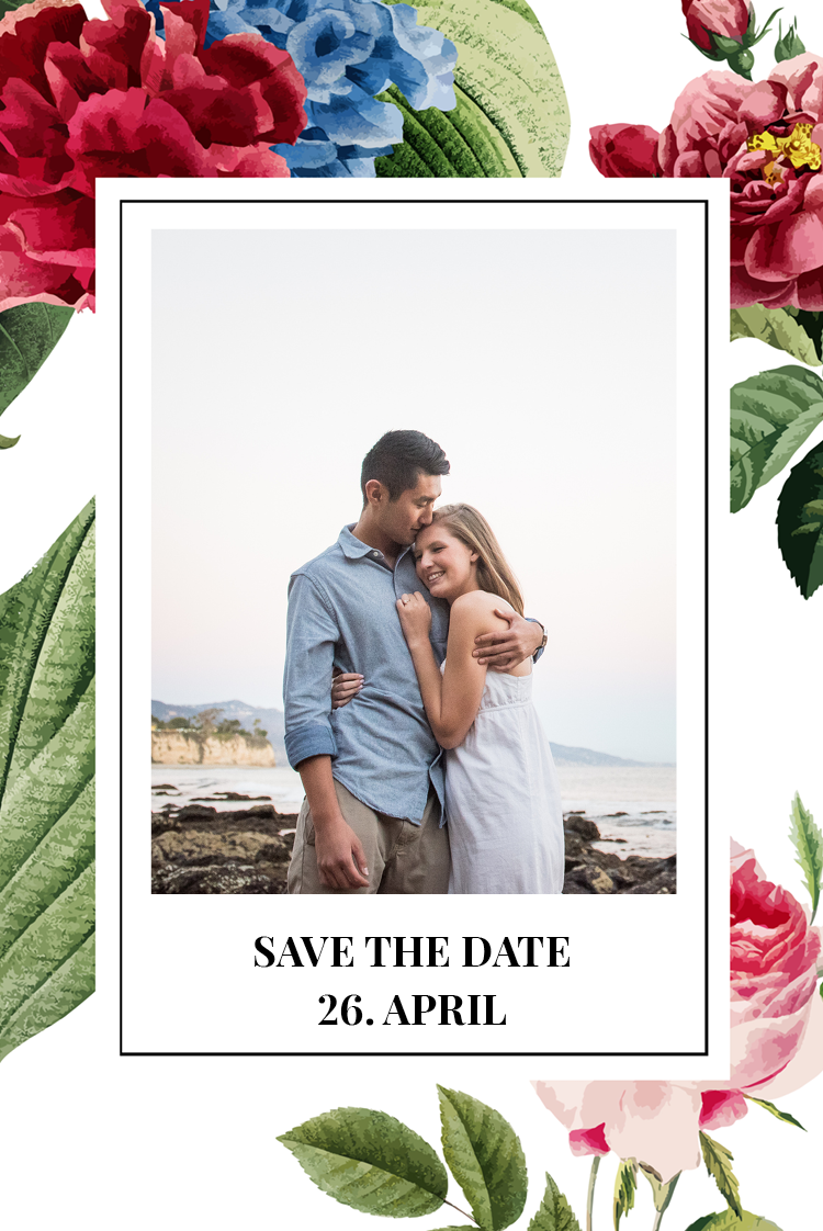 Save the date — Lyse vintageblomster