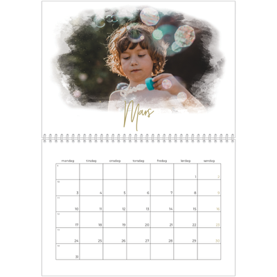 Fotokalender A4 dobbel (30 x 40 cm) — Diffuse bilderammer [Mars]