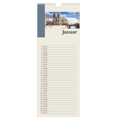 Fotokalender smal  — Verdens severdigheter [Januar]