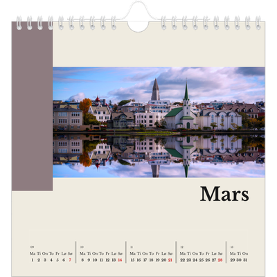 Månedskalender kvadratisk — Verdens severdigheter [Mars]