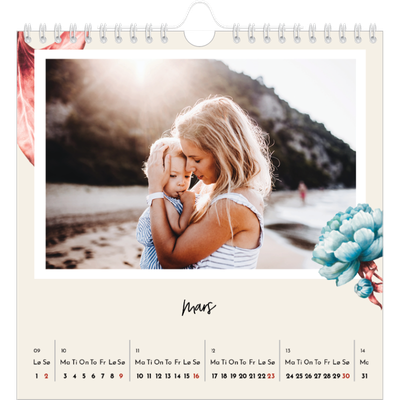 Månedskalender kvadratisk — Malte blomster [Mars]