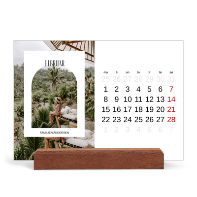 Bordkalender med trestativ - Liggende  — Den åpne buen [Februar]