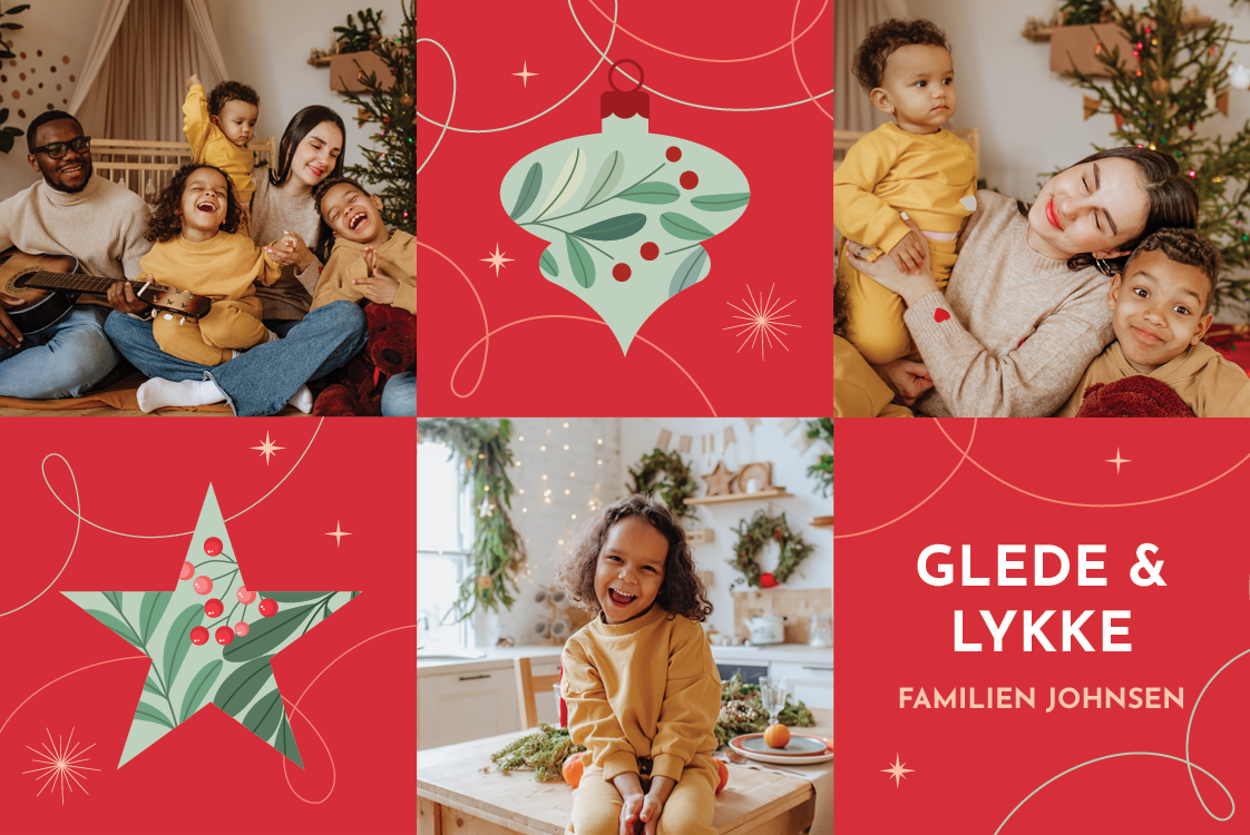 Fotokort — Festlige former - rød