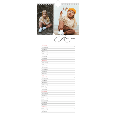 Fotokalender smal  — Øyeblikksbilder og skrift [Mars]