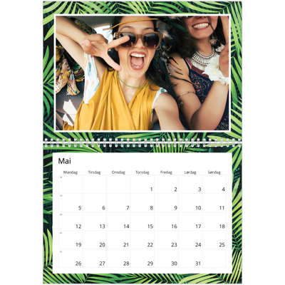 Fotokalender A4 dobbel (30 x 40 cm) — Botanisk stil [kalender-forside]