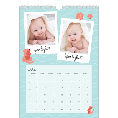 Fotokalender A4 (20 x 30 cm) — Søte dyr [kalender-forside]