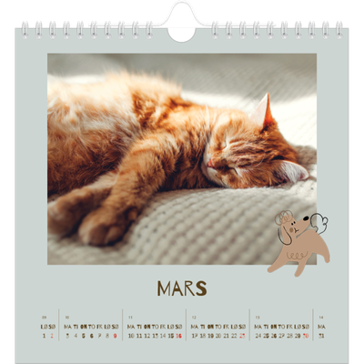 Månedskalender kvadratisk — Leken valp [Mars]