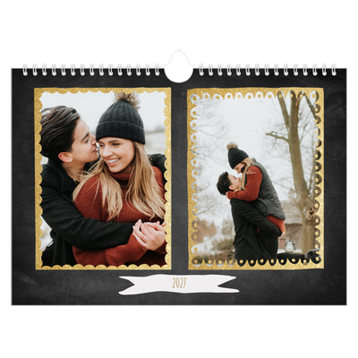 Fotokalender A4 — Rammer med glitter [kalender-forside]