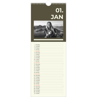 Fotokalender smal  — Moderne og dristig [Januar]