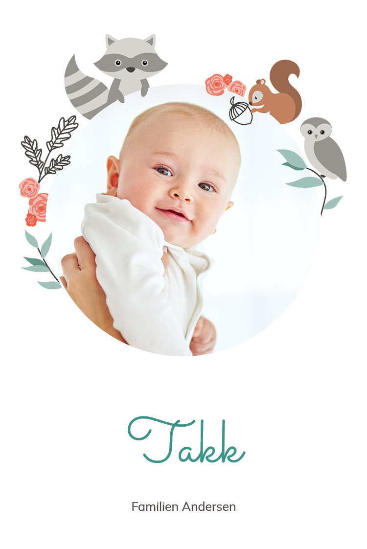 Takkekort — Ramme av skogensdyr