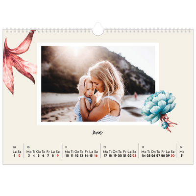 Fotokalender A3 — Malte blomster [Mars]