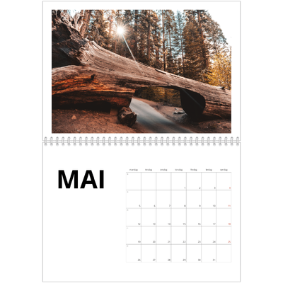 Fotokalender A4 dobbel (30 x 40 cm) — Hvit kalender [kalender-forside]