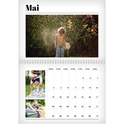 Fotokalender A4 dobbel (30 x 40 cm) — Avisstil [kalender-forside]