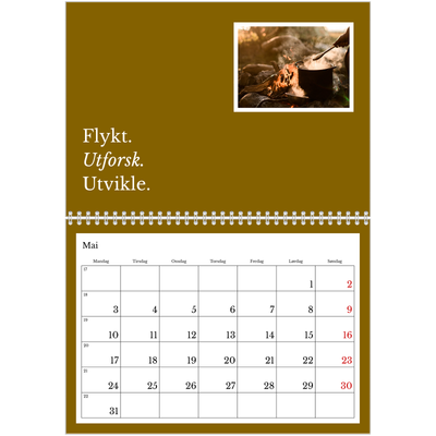 Fotokalender A4 dobbel (30 x 40 cm) — Redaksjonell Jord [Mai]