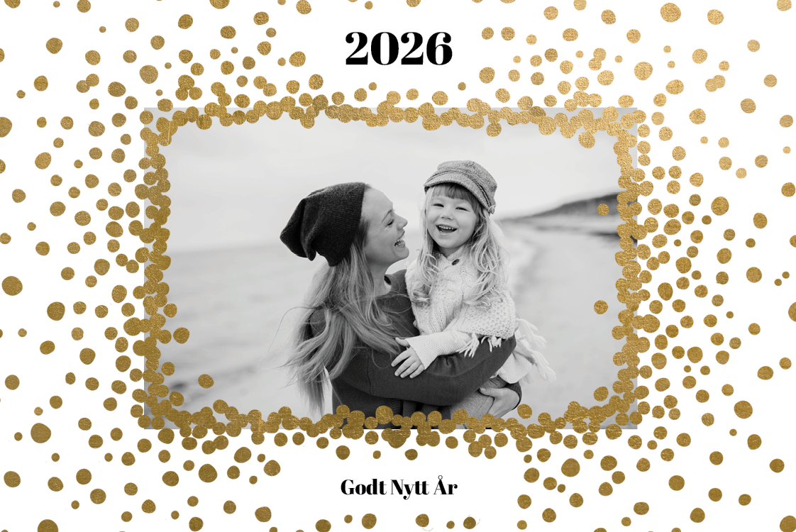 Fotokort — Gullkonfetti