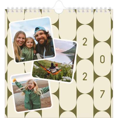 Månedskalender kvadratisk — Retro mønstre [kalender-forside]