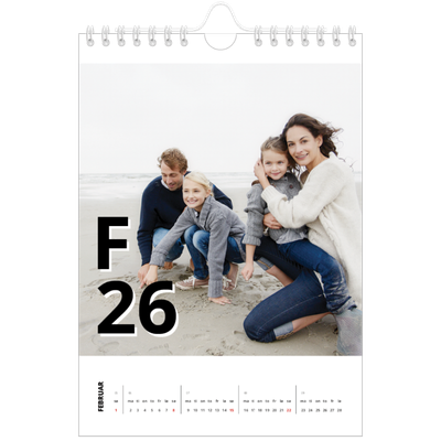 Fotokalender A5 — Bokstav og tall [Februar]
