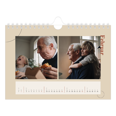 Fotokalender A5 — Asymmetrisk tekst [Februar]