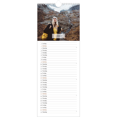 Fotokalender smal  — Klassisk kalender [Mars]