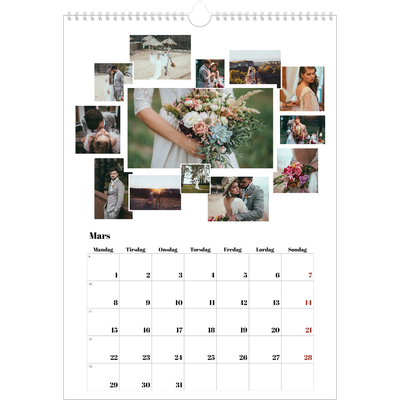 A3 Månedskalender — Collage shapes [Mars]