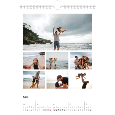 Fotokalender A4 (20 x 30 cm) — Enkelt bilderutenett [April]