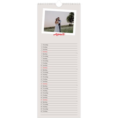 Fotokalender smal  — Signert trykk [April]