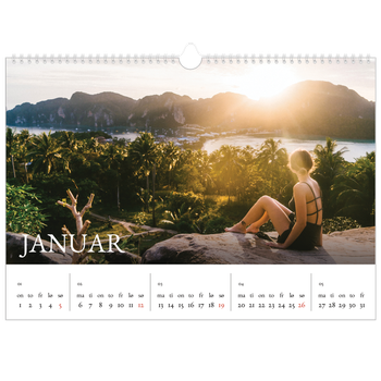 Fotokalender A3 — Enkel serif-font