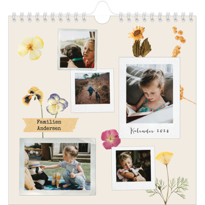 Månedskalender kvadratisk — Vintage scrapbooking [kalender-forside]