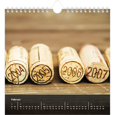 Månedskalender kvadratisk — Transparent kalender [Februar]