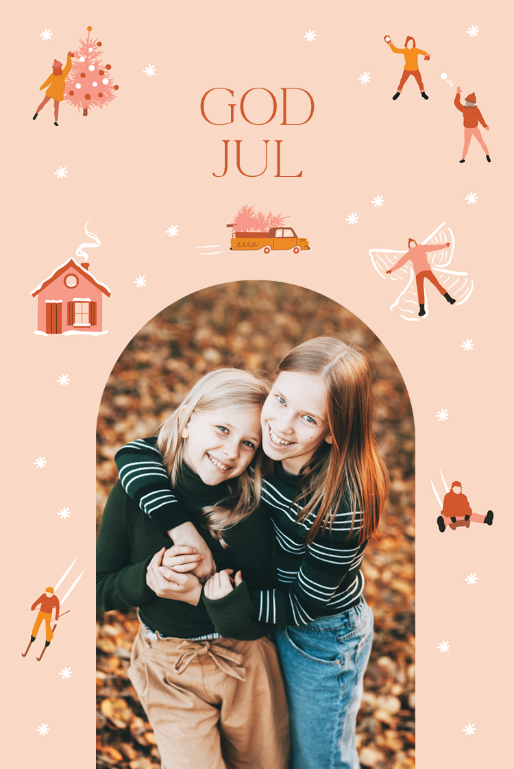 Fotokort — Lek i snøen