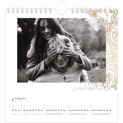Månedskalender kvadratisk — Gullblomster [Januar]