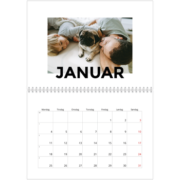 Fotokalender A4 dobbel — Spredte bokstaver