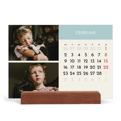 Bordkalender med trestativ - Liggende  — Pastellkapitler [Februar]