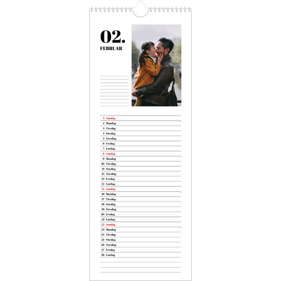 Fotokalender smal  — Serif og øyeblikk [Februar]