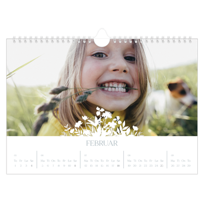Fotokalender A4 — Blomstermotiv [Februar]