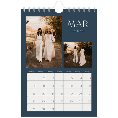 Fotokalender A5 — Skifer & seriffer [Mars]