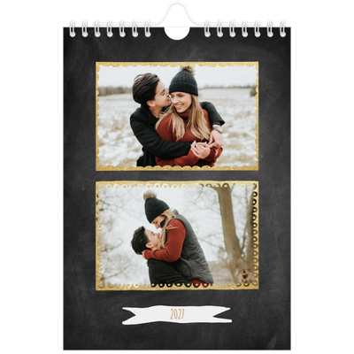 Fotokalender A5 — Rammer med glitter [kalender-forside]