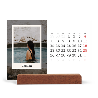 Bordkalender med trestativ - Liggende  — Portrettredigeringen [Januar]