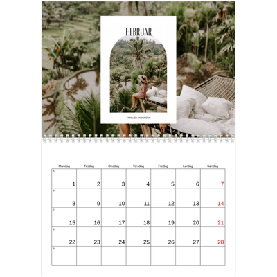 Fotokalender A4 dobbel (30 x 40 cm) — Den åpne buen [Februar]