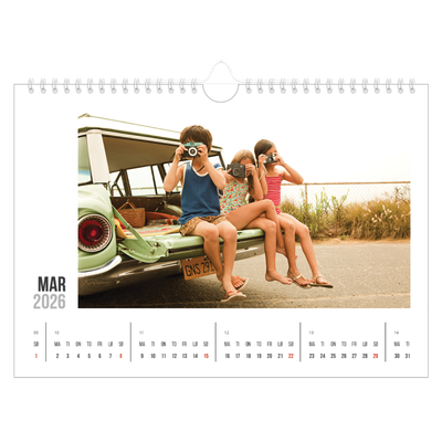 Fotokalender A4 — Forkortet tekst [Mars]